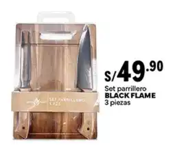 Plaza Vea Black flame set parrillero oferta