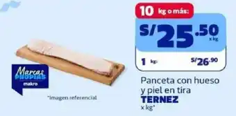 Ternez panceta con hueso y piel en tira