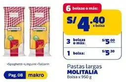 Makro Molitalia pastas largas bolsa oferta