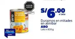 Makro Aro duraznos en mitades en almíbar lata oferta