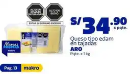 Makro Aro queso tipo edam en tajadás pqte. oferta