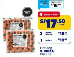 Makro S. suiza hot dog pqte. oferta