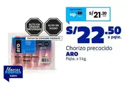 Makro Aro chorizo precocido pqte. oferta