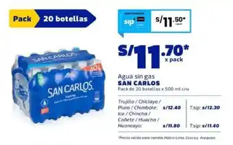Makro San carlos agua sin gas oferta
