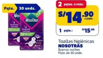 Makro Nosotras toallas higiénicas buenas noches oferta