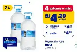 Makro Aro agua sin gas galón oferta