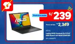 Plaza Vea Asus laptop asus vivobook go 15 15.6" oferta