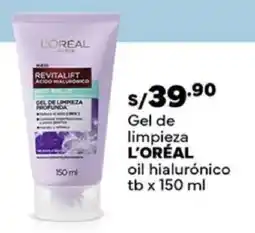 Plaza Vea L'oréal gel de limpieza oil hialurónico tb oferta