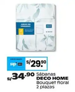 Plaza Vea Deco home sábanas bouquet floral oferta