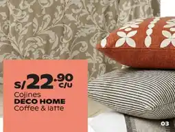 Plaza Vea Déco home cojines coffee & latte oferta