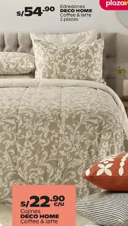 Plaza Vea Deco home edredones coffee & latte oferta