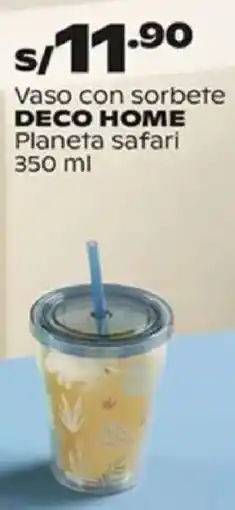 Plaza Vea Deco home vaso con sorbete planeta safari oferta
