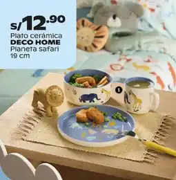 Plaza Vea Deco home plato cerámica planeta safari oferta