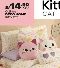 Plaza Vea Déco home cojines kitty cat oferta