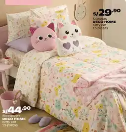 Plaza Vea Deco home sábanas kitty cat oferta