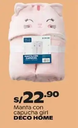 Plaza Vea Deco home manta con capucha girl oferta