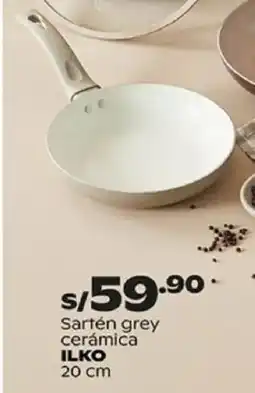 Plaza Vea Ilko sartén grey cerámica oferta