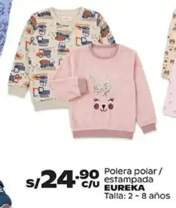 Plaza Vea Eureka polera polar/ estampada oferta