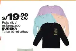 Plaza Vea Eureka polo rib / estampado oferta