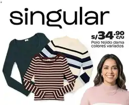 Plaza Vea Polo tejido dama colores variados oferta