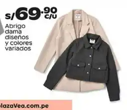 Plaza Vea Abrigo dama diseños y colores variados oferta