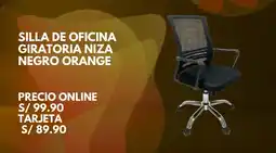 Promart Silla de oficina giratoria niza negro orange oferta