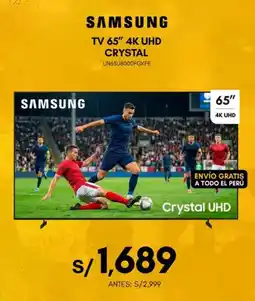 La Curacao Samsung tv 65" 4k uhd crystal oferta