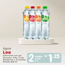 Vega Loa agua saborizada con gas manzana, piña, limón mandarina o granadilla botella oferta