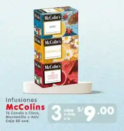 Vega Mccolins infusiones té canela y clavo, manzanilla o anís caja oferta