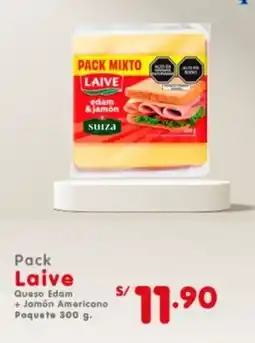 Vega Laive pack queso edam +jamón americano paquete oferta