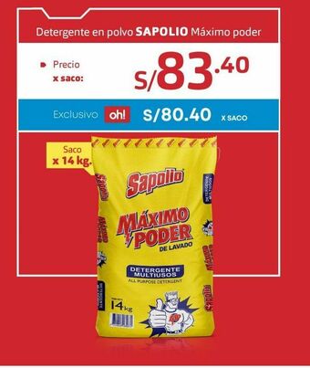Makro Detergente en polvo sapolio oferta