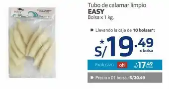 Makro Tubo de calamar limpio easy bolsa x 1 kg. oferta
