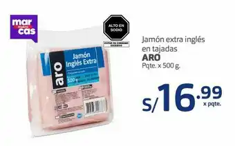 Makro Jamón extra inglés en tajadas aro pqte. x 500 g. oferta
