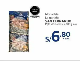 Makro Mortadela la norteña san fernando pqte. de 6 unids. x 100 g. c/u oferta