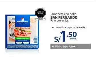 Makro Jamoneta con pollo san fernando pqte. de 6 unids oferta