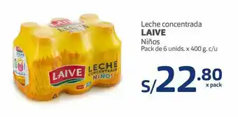 Makro Leche concentrada laive niños pack de 6 unids. x 400 g. c/u oferta