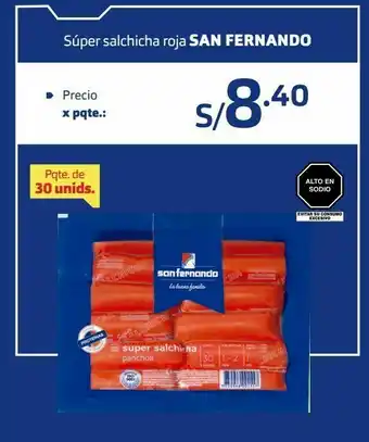 Makro Súper salchicha roja san fernando oferta