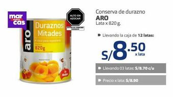 Makro Conserva de durazno aro lata x 820 g. oferta