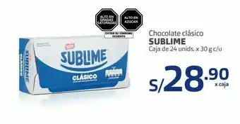 Makro Chocolate clásico sublime caja de 24 unids. x 30 g c/u oferta