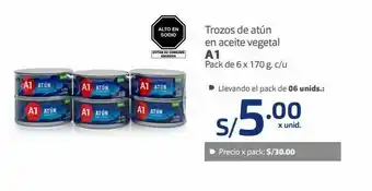 Makro Trozos de atún en aceite vegetal a1 pack de 6 x 170 g. c/u oferta