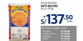Makro Arroz familiar inti raymi saco x 49 kg. oferta