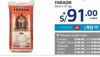 Makro Arroz extra nir añejo faraon saco x 25 kg. oferta