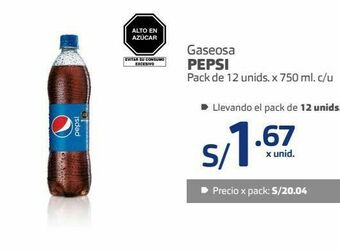 Makro Gaseosa pepsi pack de 12 unids. x 750 ml. c/u oferta