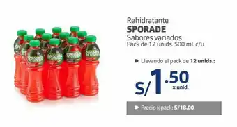 Makro Rehidratante sporade sabores variados pack de 12 unids. 500 ml. c/u oferta