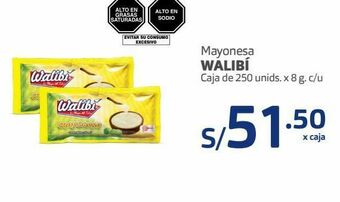 Makro Mayonesa walibí caja de 250 unids. x 8 g. c/u oferta