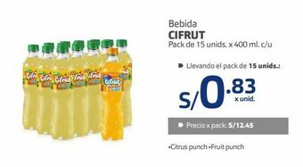 Makro Bebida cifrut pack de 15 unids. x 400 ml. c/u oferta