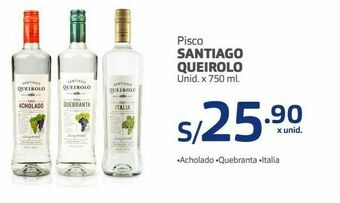 Makro Pisco santiago queirolo unid. x 750 ml. oferta