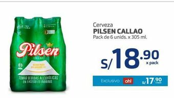 Makro Cerveza pilsen callao pack de 6 unids. x 305 m oferta