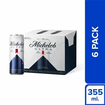 Tottus Six pack cerveza ultra sup light lata x 355 ml oferta