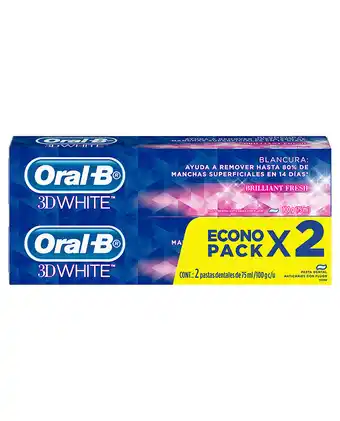 Tiendas EFE Pasta dental oral-b 3d white brilliant fresh 75 ml / 100 g (x2) oferta